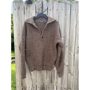Rare 90s British Crown Colony Grandpacore Wool Donegal Calvin Klein Sweater Flaw
